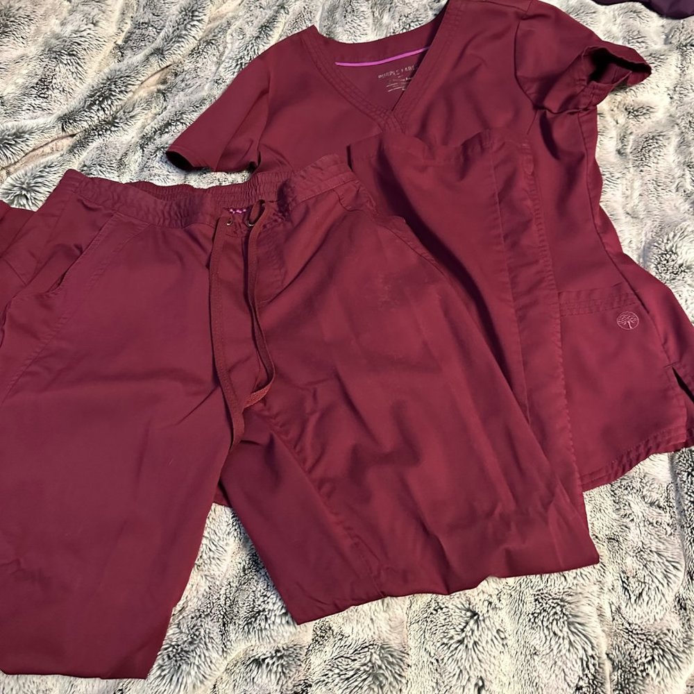 Purple Label by Healing Hands Scrub Set & Lab Coat: Like New